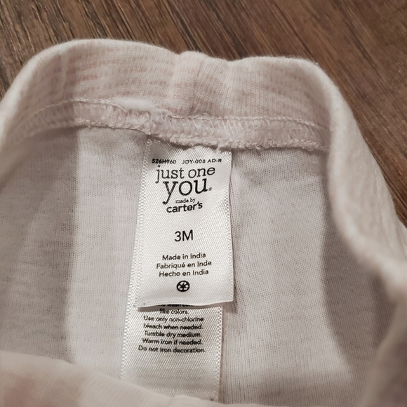 Carters Just One You Baby Girl Neutral Top Tee Shirt Leggings Pants Striped 3M - Picture 2 of 8